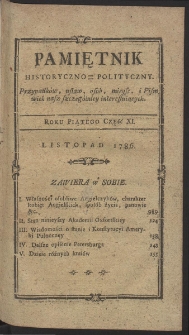 Pamiętnik Historyczno-Polityczny. R. 1786. T. 4 (Listopad)