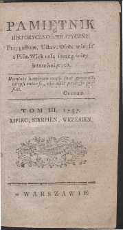 Pamiętnik Historyczno-Polityczny. R.1787. T. 2 (Lipiec)
