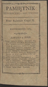 Pamiętnik Historyczno-Polityczny. R. 1787. T. 3 (Październik)
