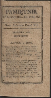 Pamiętnik Historyczno-Polityczny. R. 1787. T. 3 (Grudzień)