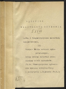 Zapiski o charakterze osobistym z lat 1901-1925, notatki, pomysły, scenariusze, fragmenty utworów literackich. Cz. 5.