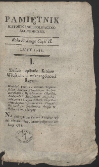 Pamiętnik Historyczno-Polityczny. R. 1788. T. 1. (Luty)