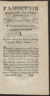 Pamiętnik Historyczno-Polityczny. R. 1788. T. 4. (Październik)