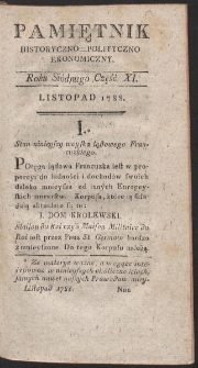 Pamiętnik Historyczno-Polityczny. R. 1788. T. 4. (Listopad)