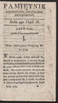 Pamiętnik Historyczno-Polityczny. R. 1790. T. 1-2 (Luty)