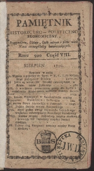 Pamiętnik Historyczno-Polityczny. R. 1790. T. 3-4 (Siepień)