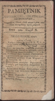 Pamiętnik Historyczno-Polityczny. R. 1790. T. 3-4 (Październik)