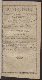 Pamiętnik Historyczno-Polityczny. R. 1790. T. 3-4 (Grudzień)