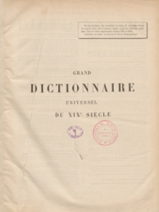 Grand dictionnaire universel du XIXe siècle : français, historique, géographique, mythologique, bibliographique, littéraire, artistique, scientifique, etc., etc. Tome douzième