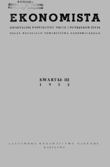 Ekonomista : kwartalnik poświęcony nauce i potrzebom życia, 1953, nr 3