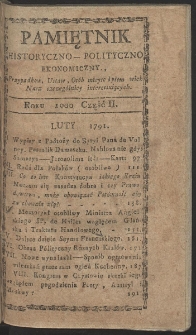 Pamiętnik Historyczno-Polityczny. R. 1791. T. 1 (Luty)