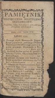 Pamiętnik Historyczno-Polityczny. R. 1791. T. 2 (Lipiec)