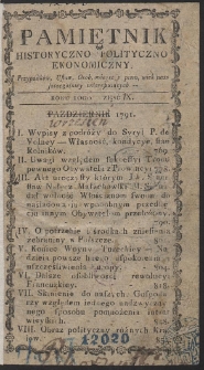 Pamiętnik Historyczno-Polityczny. R.1791. T. 3 (Wrzesień)