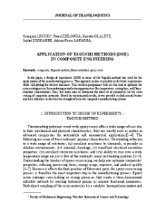 Application of Taguchi Methods (DOE) in composite engineering