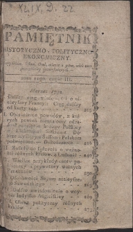 Pamiętnik Historyczno-Polityczny. R. 1792 T. 1 (Marzec)