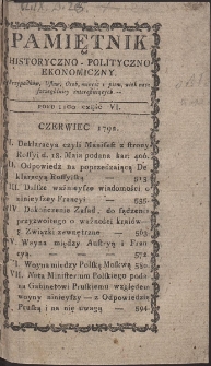 Pamiętnik Historyczno-Polityczny. R.1792. T. 2 (Czerwiec)