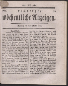 Lemberger Wöchentliche Anzeigen. R. 1796 Nr 79