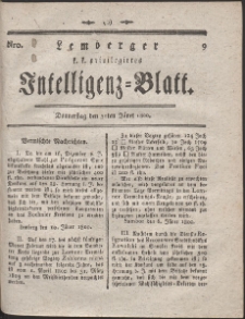 Lemberg Kaiserlich-Königliches Intelligenz-Blatt. R. 1800 Nr 9