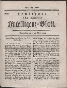 Lemberg Kaiserlich-Königliches Intelligenz-Blatt. R. 1801 Nr 5