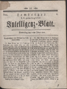 Lemberg Kaiserlich-Königliches Intelligenz-Blatt. R. 1802 Nr 6