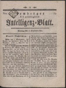 Lemberg Kaiserlich-Königliches Intelligenz-Blatt. R. 1804 Nr 75