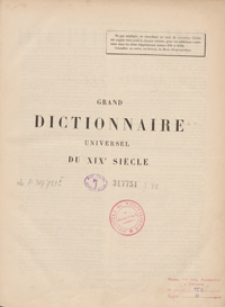 Grand dictionnaire universel du XIXe siècle : français, historique, géographique, mythologique, bibliographique, littéraire, artistique, scientifique, etc., etc. Tome septième