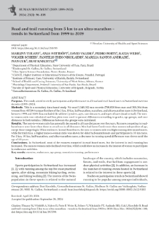 Road and trail running from 5 km to an ultra-marathon –trends in Switzerland from 1999 to 2019