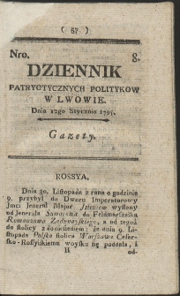 Dziennik Patryotycznych Politykow w Lwowie. R. 1795 Nr 8