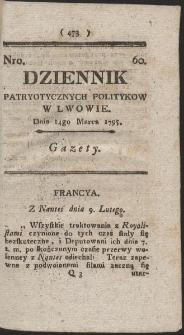 Dziennik Patryotycznych Politykow w Lwowie. R. 1795 Nr 60