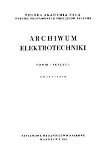 Archiwum Elektrotechniki, T. 3, 1954, z. 1