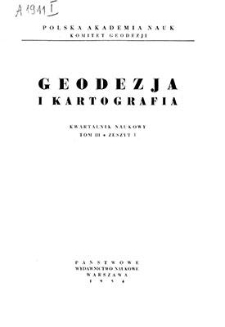 Geodezja i Kartografia : kwartalnik naukowy, T. 3, 1954, z. 1