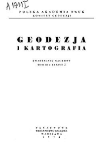 Geodezja i Kartografia : kwartalnik naukowy, T. 3, 1954, z. 2