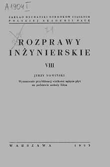 Rozprawy Inżynierskie, Vol. 1, 1953, z. 8