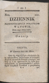 Dziennik Patryotycznych Politykow w Lwowie. R. 1795 Nr 120