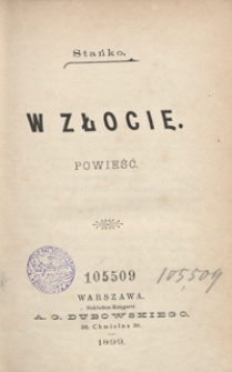 W złocie : powieść