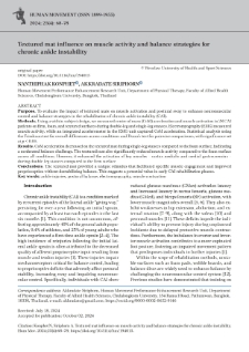 Textured mat influence on muscle activity and balance strategies for chronic ankle instability