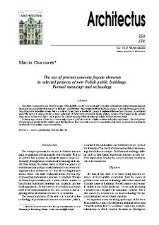 The use of precast concrete facade elements in selected projects of new Polish public buildings. Formal meanings and technology