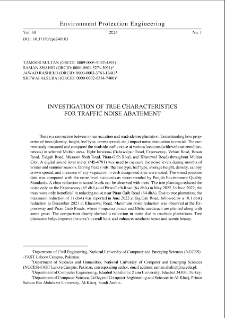 Investigation of tree characteristics for traffic noise abatement