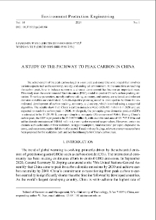 A study of the pathway to peak carbon in China