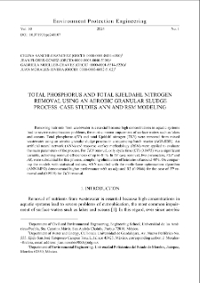 Total phosphorus and total Kjeldahl nitrogen removal using an aerobic granular sludge process. Case studies ANN and RSM modeling