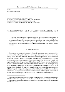 Nitrogen compounds in effluents from a septic tank