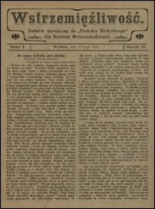 Wstrzemięźliwość : dodatek miesięczny do „Posłańca Niedzielnego” dla Bractwa Wstrzemięźliwości. R. 9 (1908), nr 3