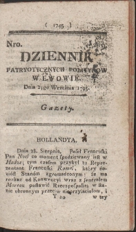 Dziennik Patryotycznych Politykow w Lwowie. R. 1795 Nr 219