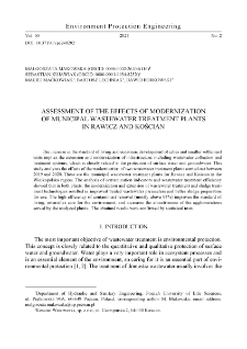 Assessment of the effects of modernization of municipal wastewater treatment plants in Rawicz and Kościan