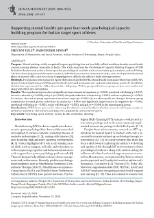 Supporting mental health: pre-post four-week psychological capacity building program for Indian target sport athletes