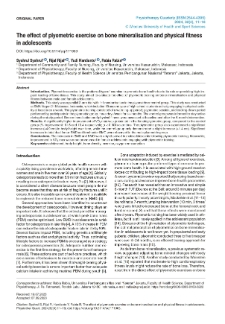 The eﬀect of plyometric exercise on bone mineralisation and physical ﬁtness in adolescents