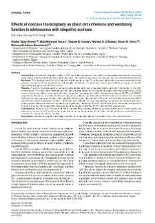 Eﬀects of concave thoracoplasty on chest circumference and ventilatory function in adolescence with idiopathic scoliosis