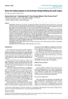 Donor site healing response to low-level laser therapy following skin graft surgery