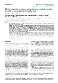 Eﬀect of acupuncture on primary hypothyroidism and irregular menstruation in infertile women: a randomised controlled study