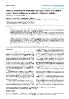 Reliability and concurrent validity of the iHandy level mobile application to measure thoracolumbar range of motion in low back pain patients